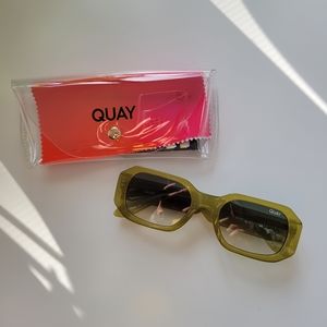 Quay Australia hyped up rectangle green sunglasses, brand new